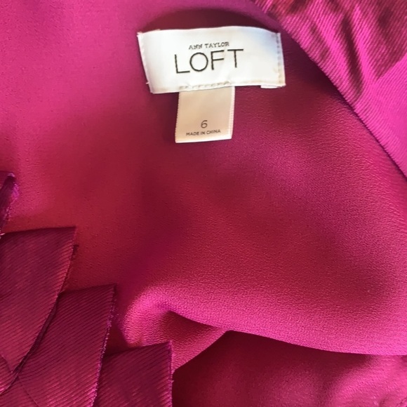Loft Ann Taylor purple rayon sleeveless knee length cocktail dress size 6 - Picture 6 of 9
